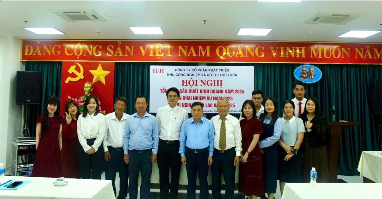 CÔNG TY CỔ PHẦN PHÁT TRIỂN KCN VÀ ĐÔ THỊ THỦ THỪA TỔ CHỨC HỘI NGHỊ TỔNG KẾT SXKD NĂM 2024, TRIỂN KHAI NHIỆM VỤ NĂM 2025 VÀ HỘI NGHỊ NGƯỜI LAO ĐỘNG NĂM 2025